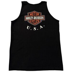 Vintage Harley-Davidson Tank Top Men's Size XL USA Logo Sleeveless Black Shirt